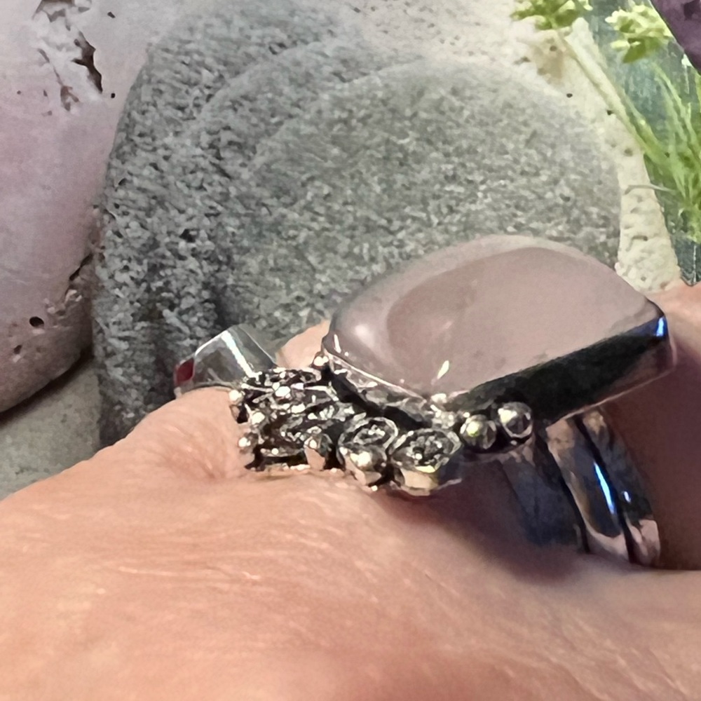 NEW Rose Quartz silver ring - Picture 7 of 11